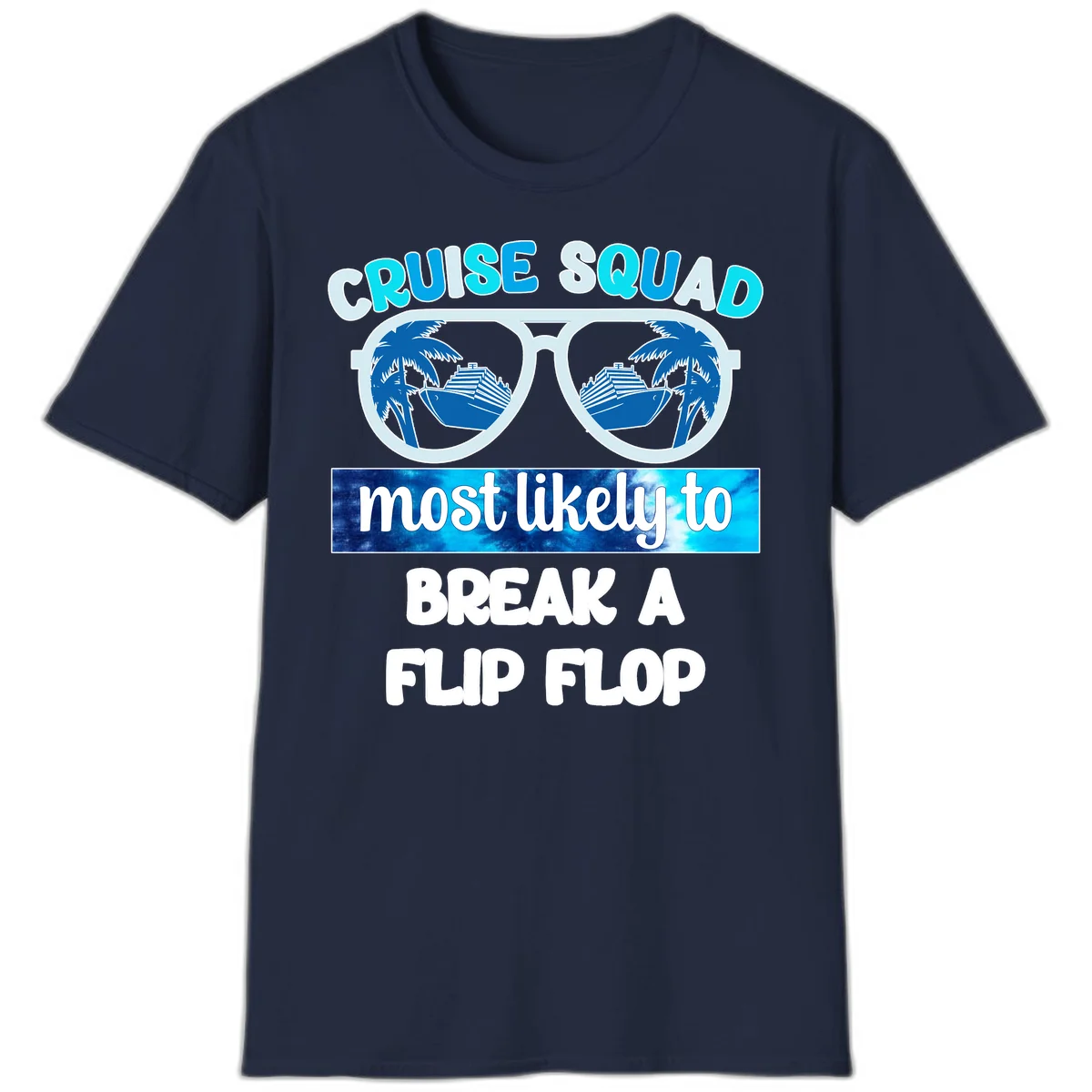Cruise Squad Flip Flop T-Shirt in Navy