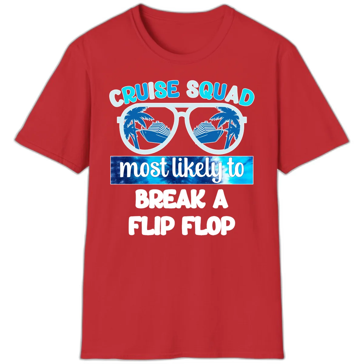 Cruise Squad Flip Flop T-Shirt in Red