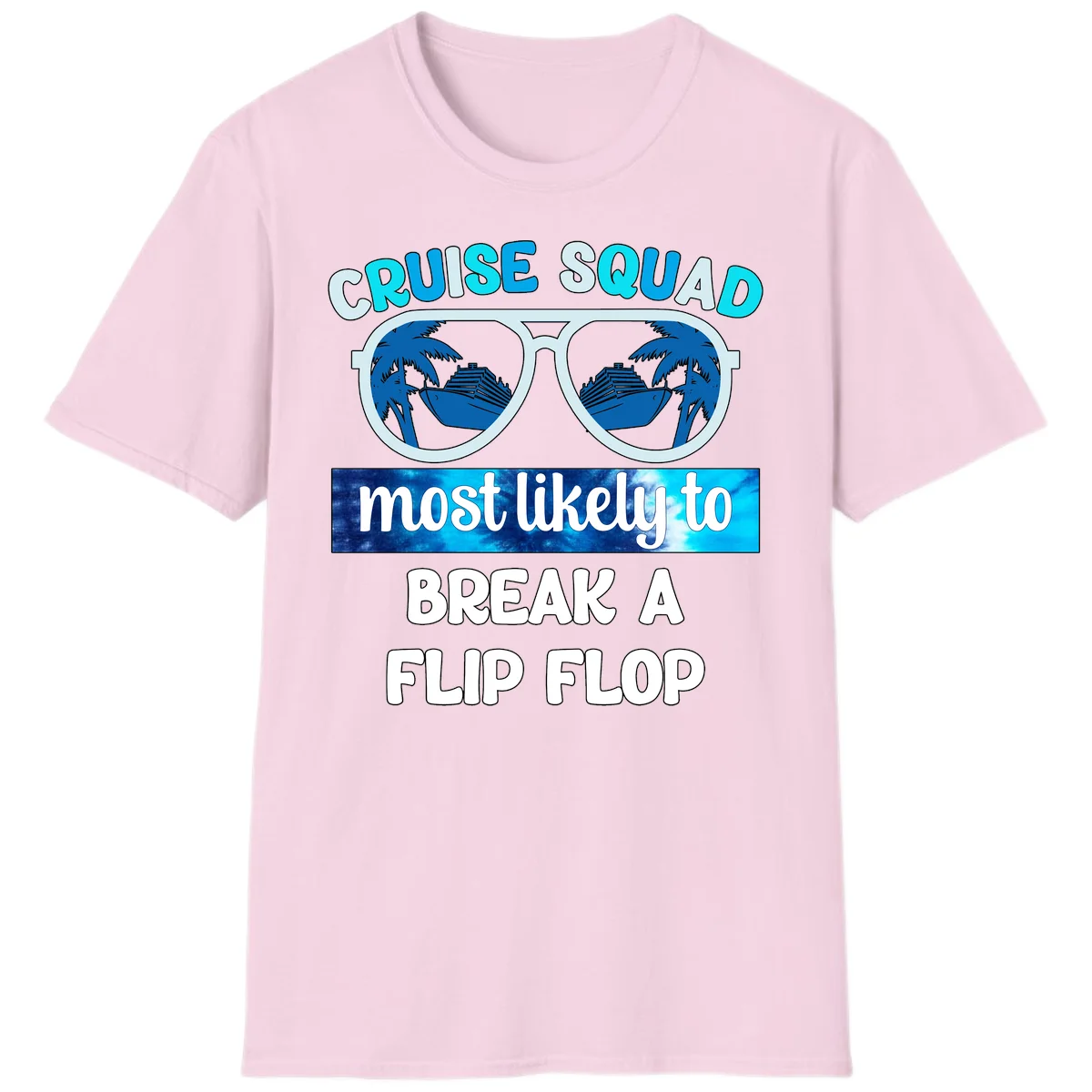 Cruise Squad Flip Flop T-Shirt in Light Pink