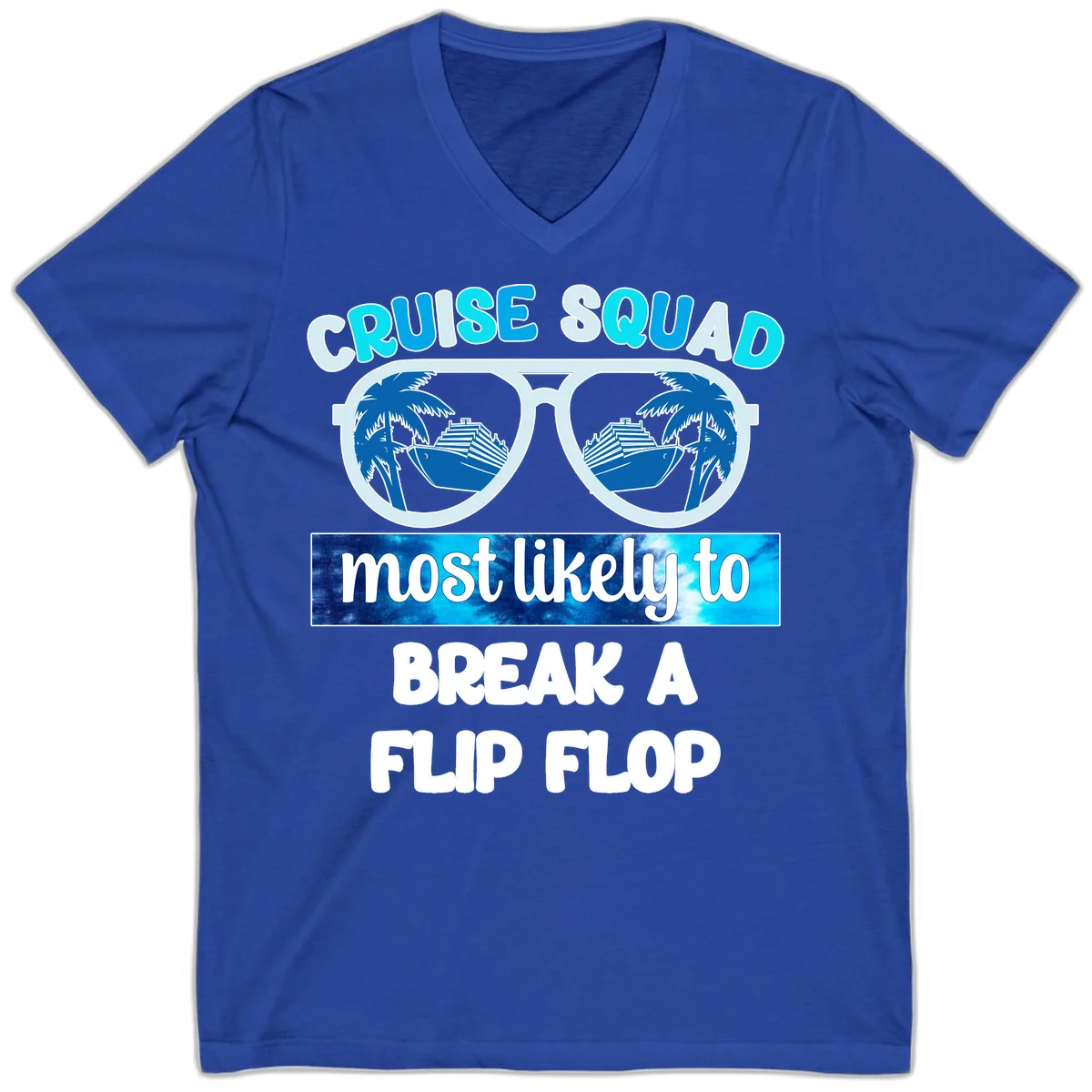 Cruise Squad Flip Flop V-Neck in True Royal