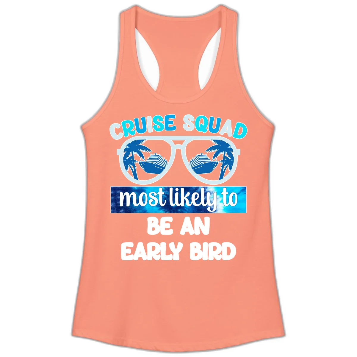 Cruise Squad Early Bird Ladies Tank in Solid Light Orange