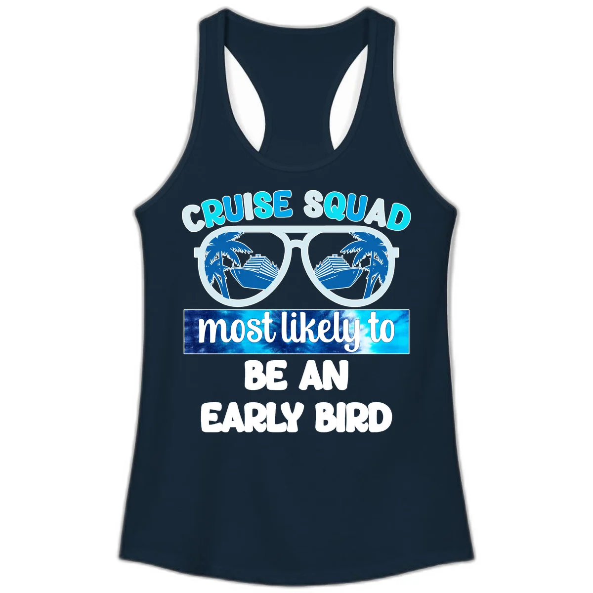 Cruise Squad Early Bird Ladies Tank in Solid Midnight Navy