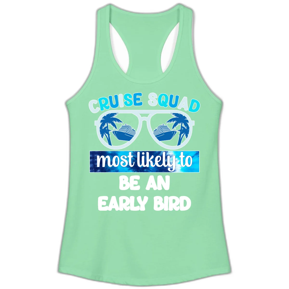 Cruise Squad Early Bird Ladies Tank in Solid Mint