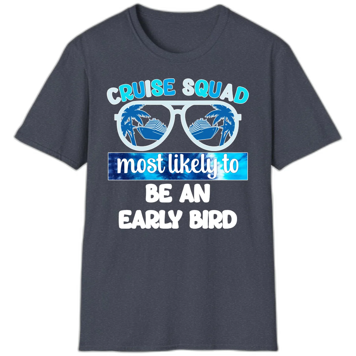 Cruise Squad Early Bird T-Shirt in Heather Navy