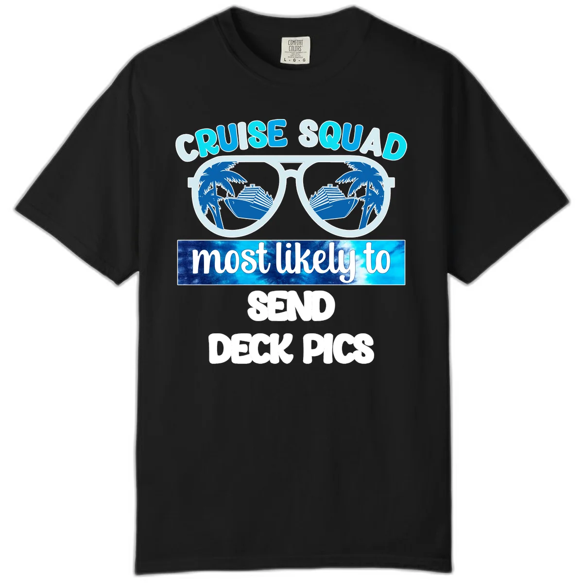 Cruise Squad Sunglasses Deck Pics Comfort Color in Black