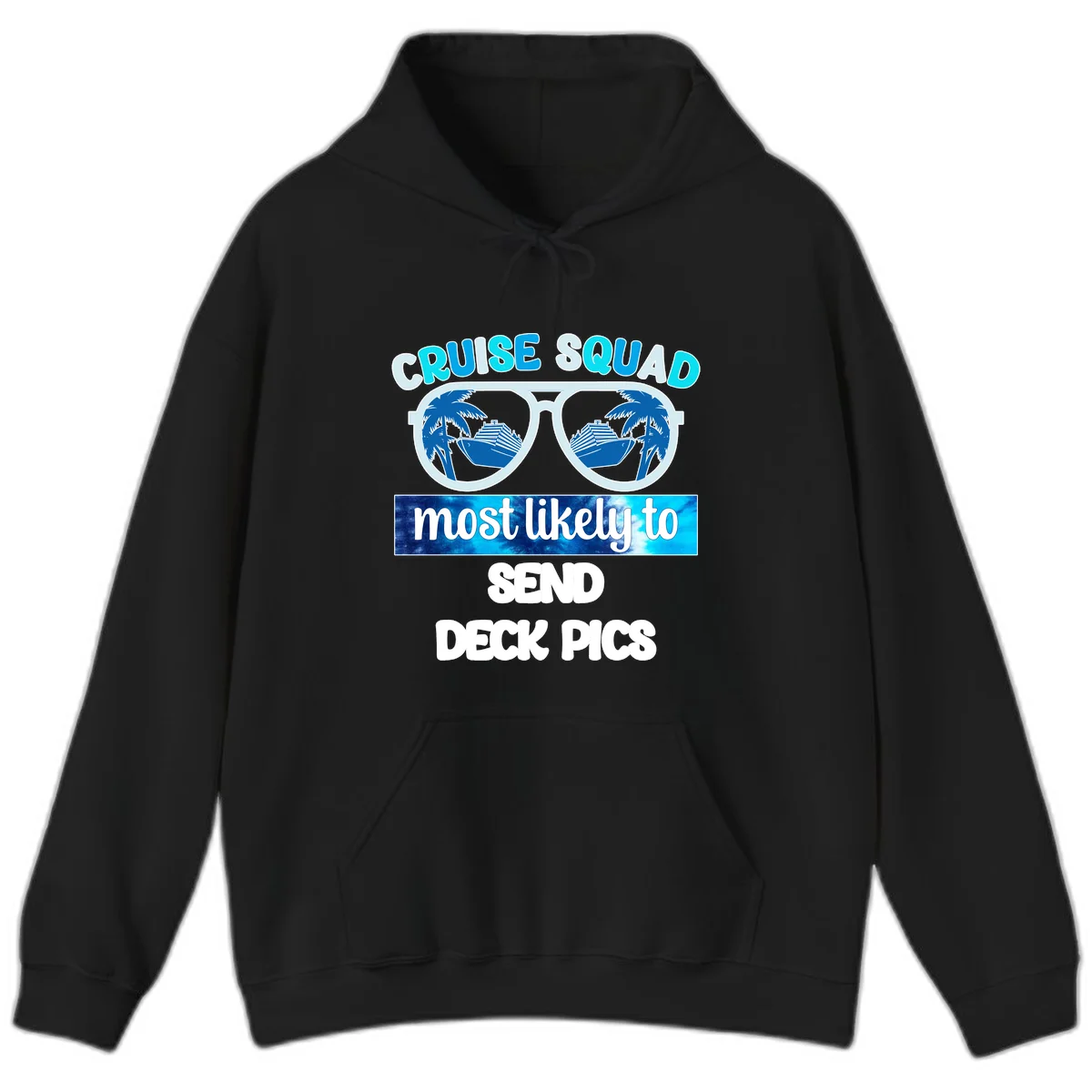 Cruise Squad Sunglasses Deck Pics Hoodie in Black