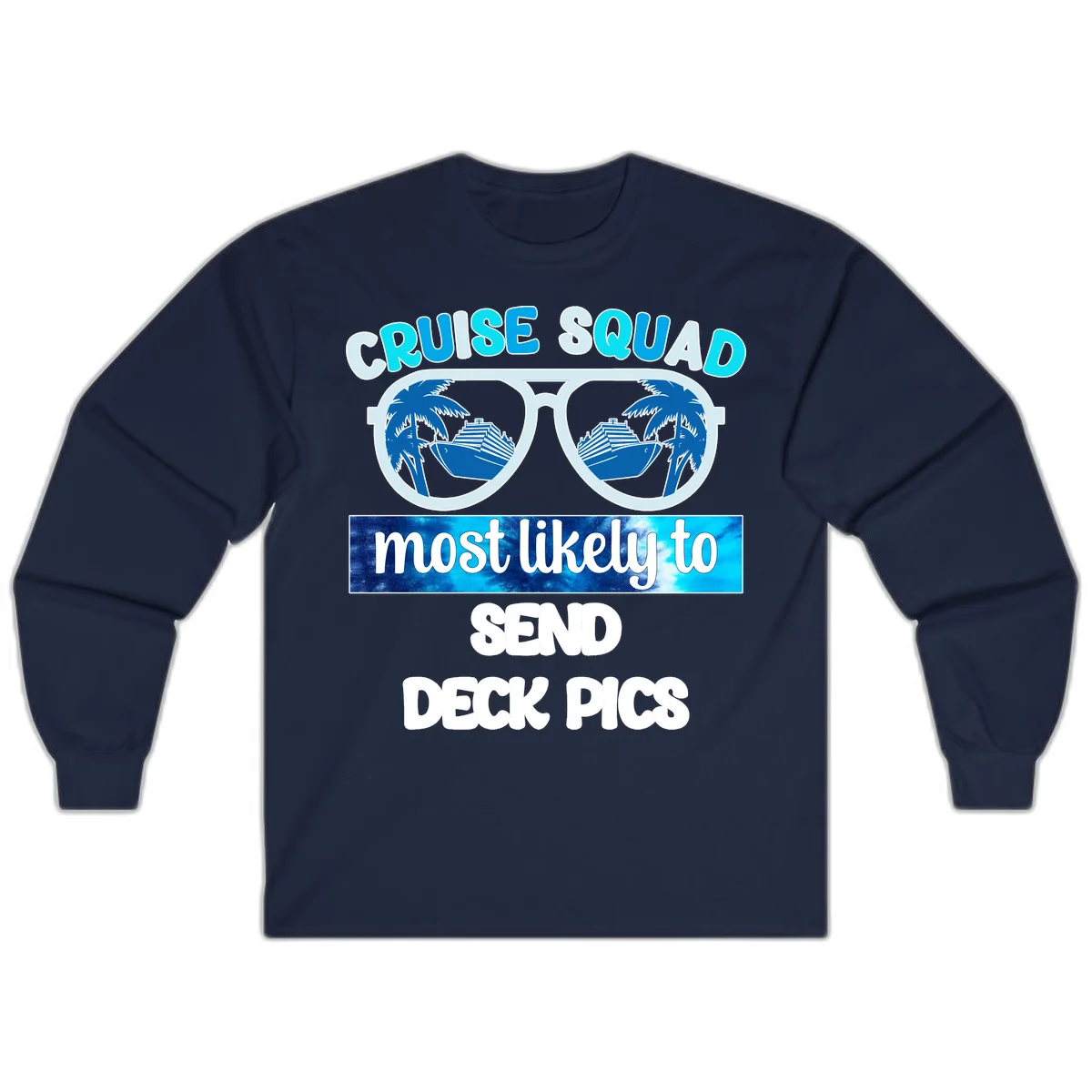 Cruise Squad Sunglasses Deck Pics Long Sleeve in Navy
