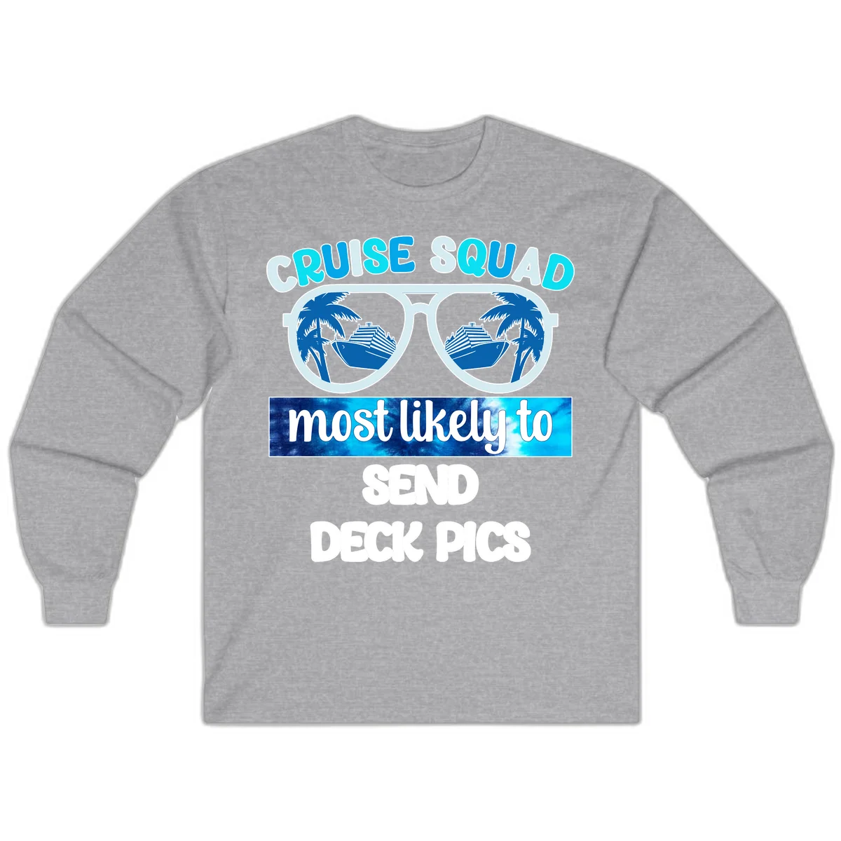 Cruise Squad Sunglasses Deck Pics Long Sleeve in Sport Grey