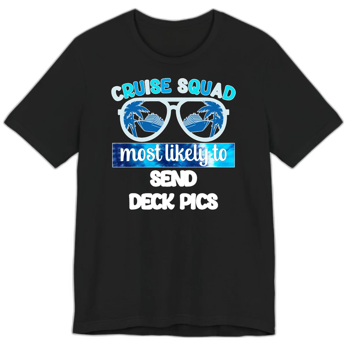 Cruise Squad Sunglasses Deck Pics Premium T-Shirt in Black