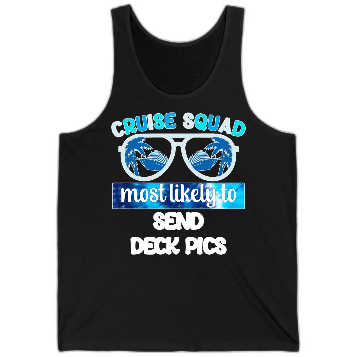 Cruise Squad Sunglasses Deck Pics Tank in Black