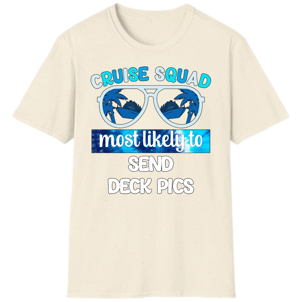 Cruise Squad Sunglasses Deck Pics T-Shirt in Natural