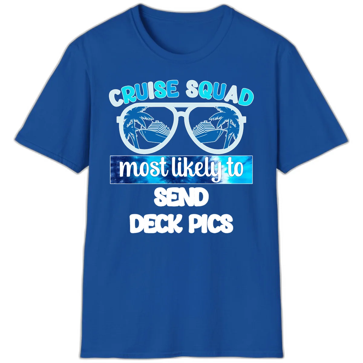 Cruise Squad Sunglasses Deck Pics T-Shirt in Royal