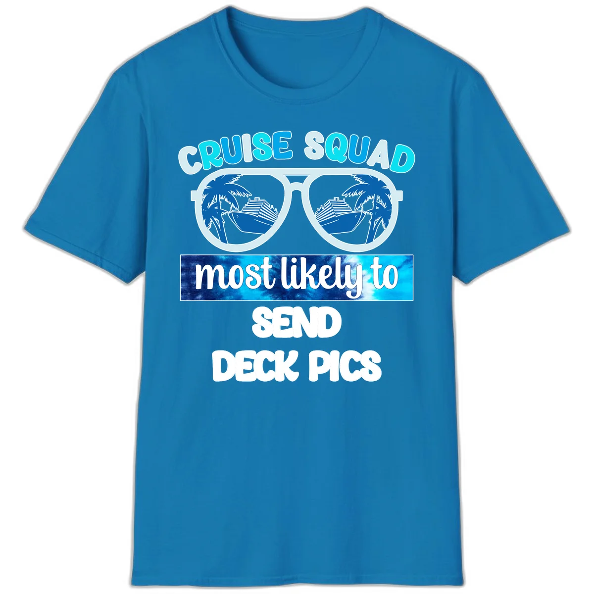 Cruise Squad Sunglasses Deck Pics T-Shirt in Sapphire