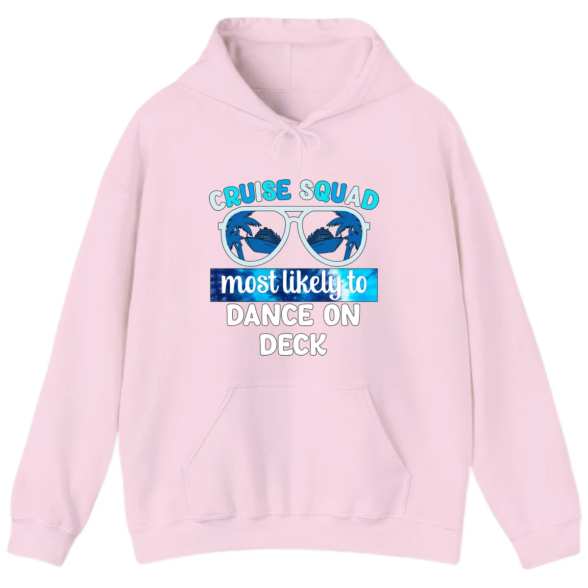 Cruise Squad Dance On Deck Hoodie in Light Pink