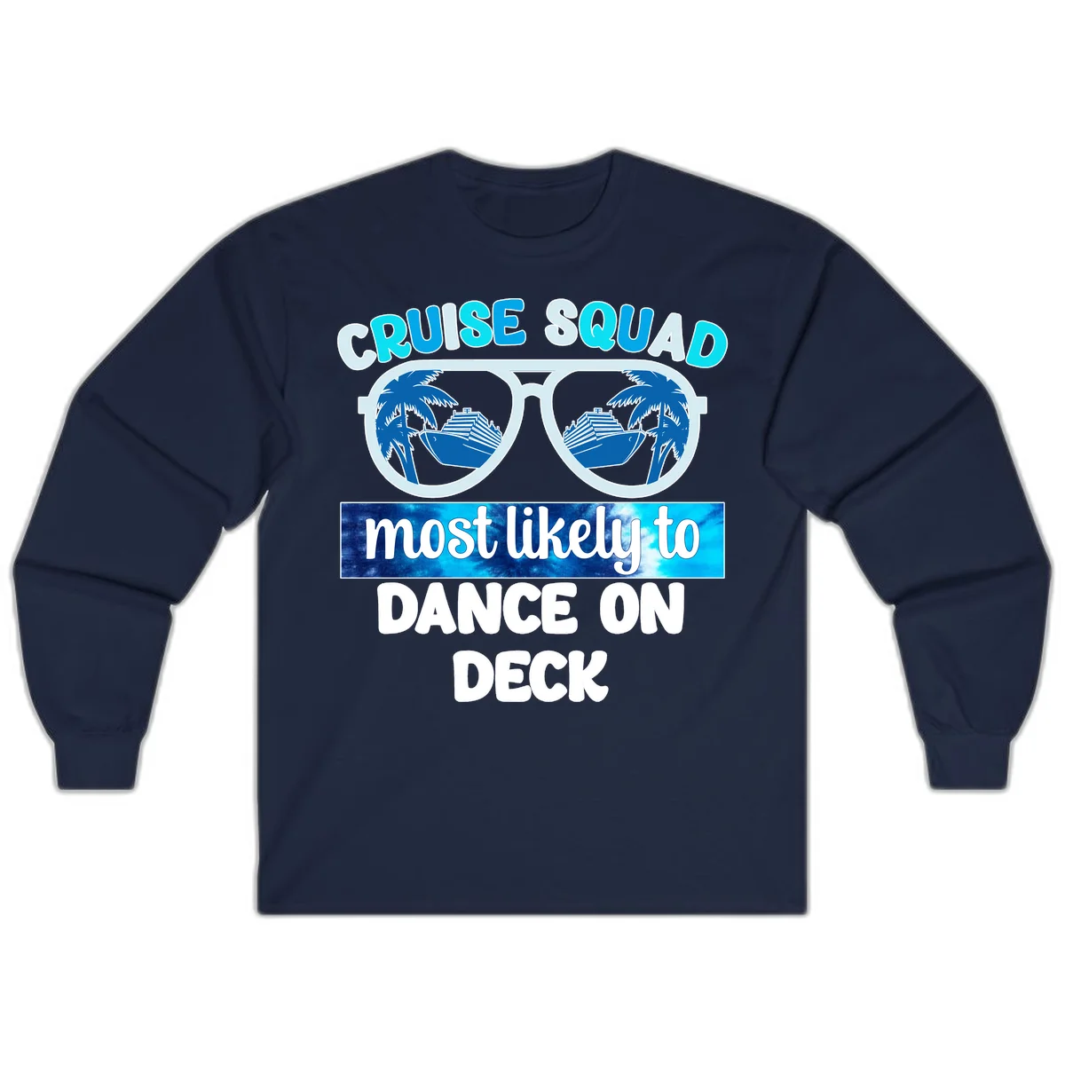 Cruise Squad Dance On Deck Long Sleeve in Navy
