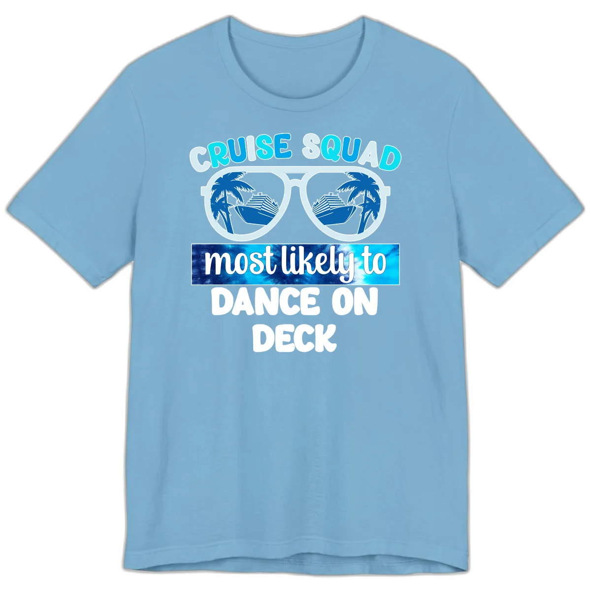 Cruise Squad Dance On Deck Premium T-Shirt in Ocean Blue