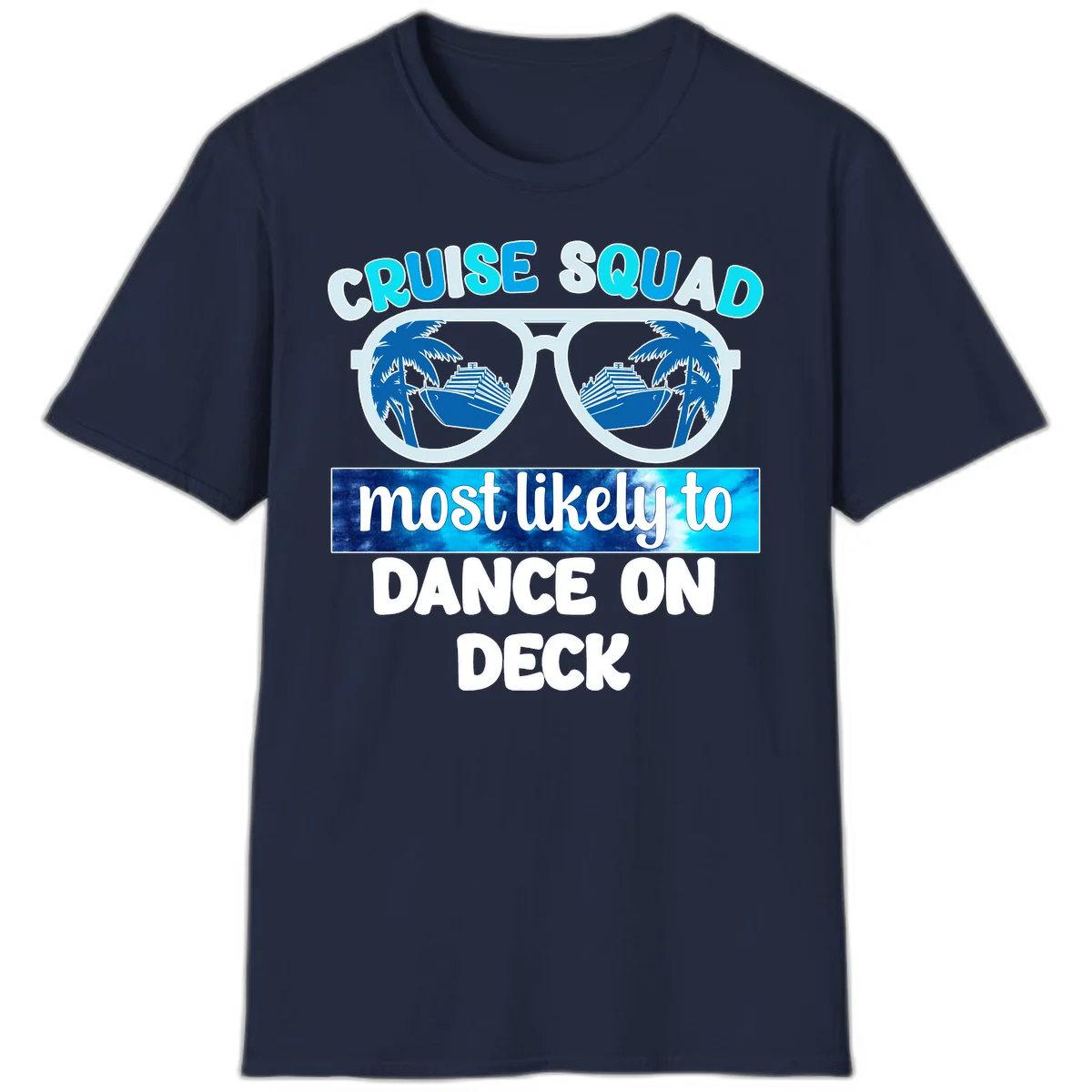 Cruise Squad Dance On Deck T-Shirt in Navy