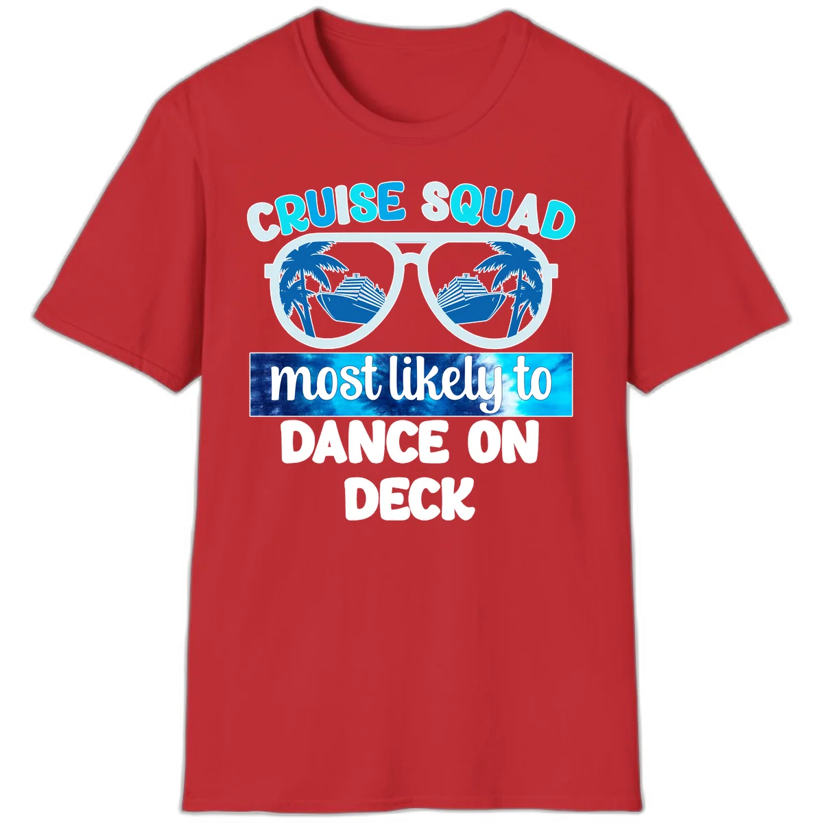 Cruise Squad Dance On Deck T-Shirt in Red