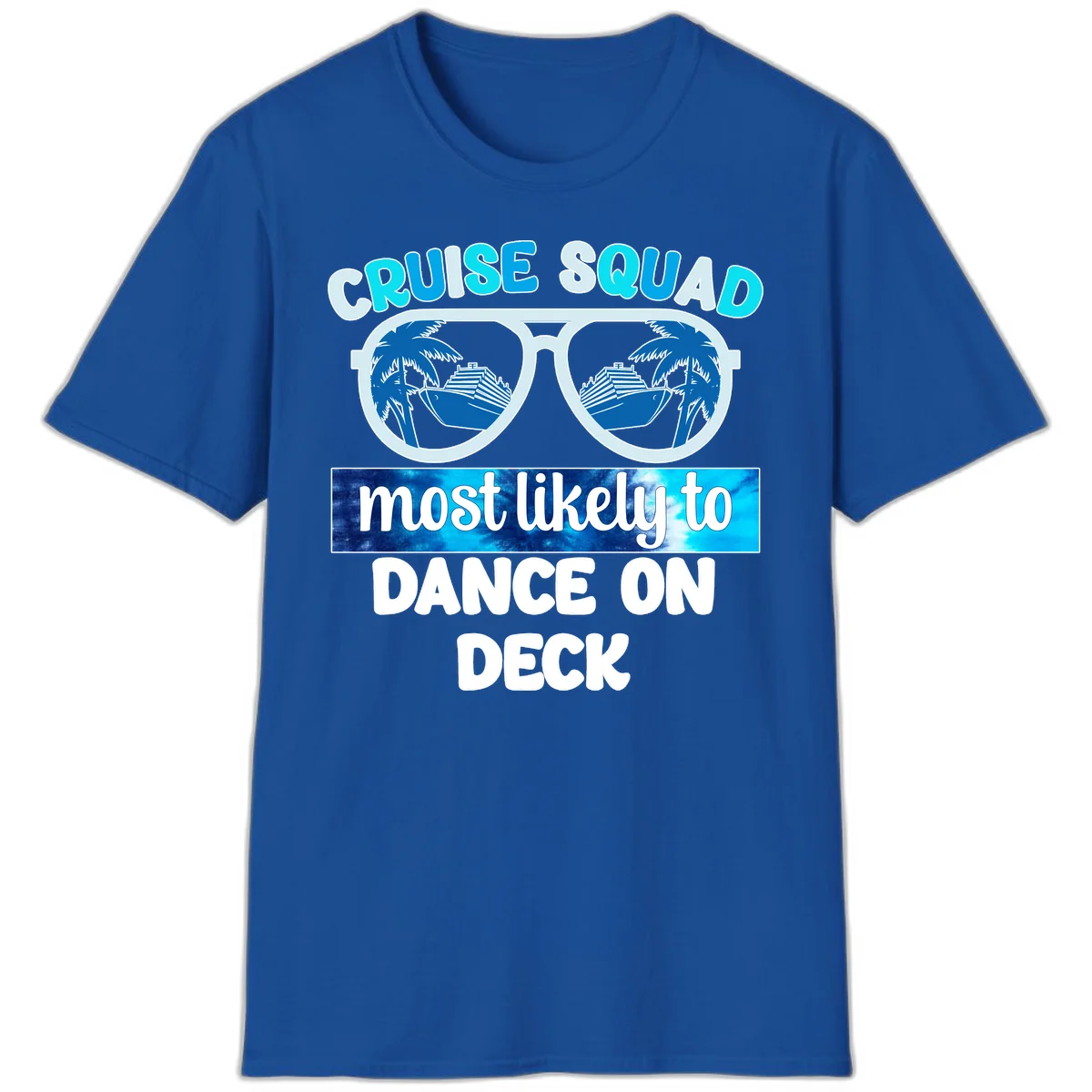 Cruise Squad Dance On Deck T-Shirt in Royal