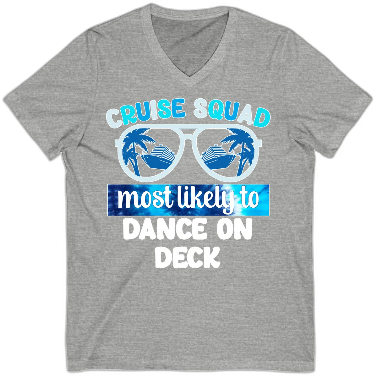 Cruise Squad Dance On Deck V-Neck in Athletic Heather