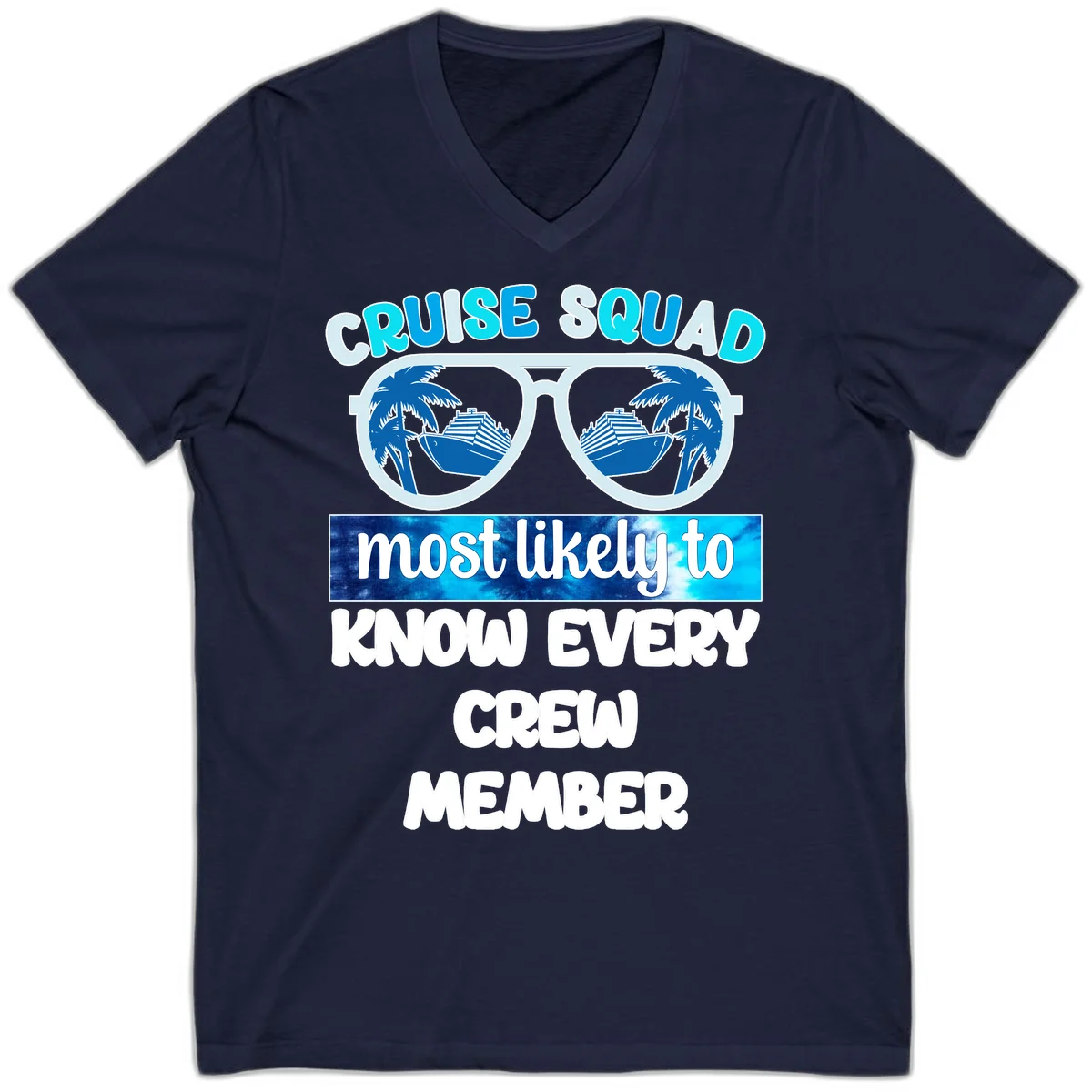 Cruise Squad Most Likely To Know Every Crew V-Neck in Navy