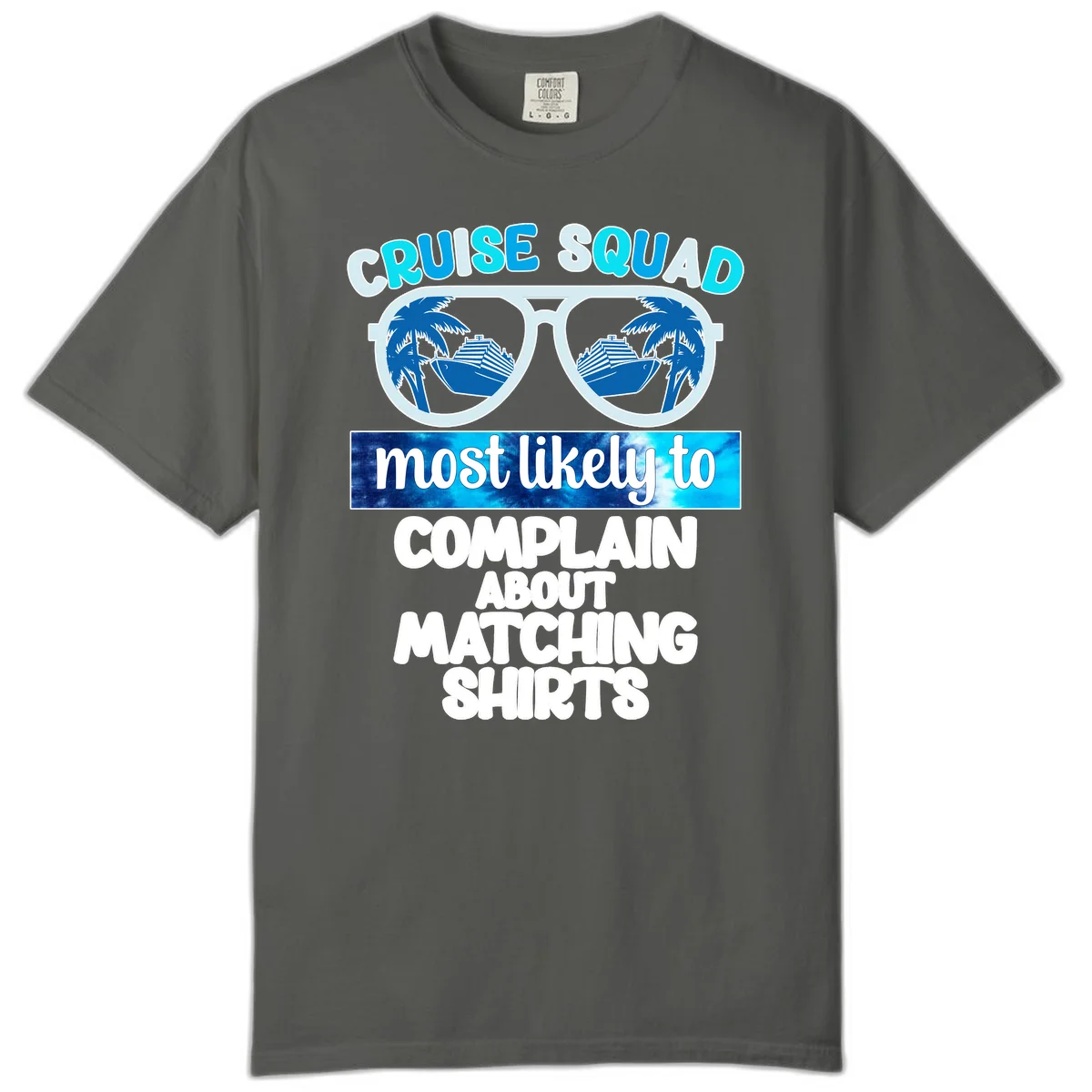 Cruise Squad Matching Shirts Comfort Color in Pepper