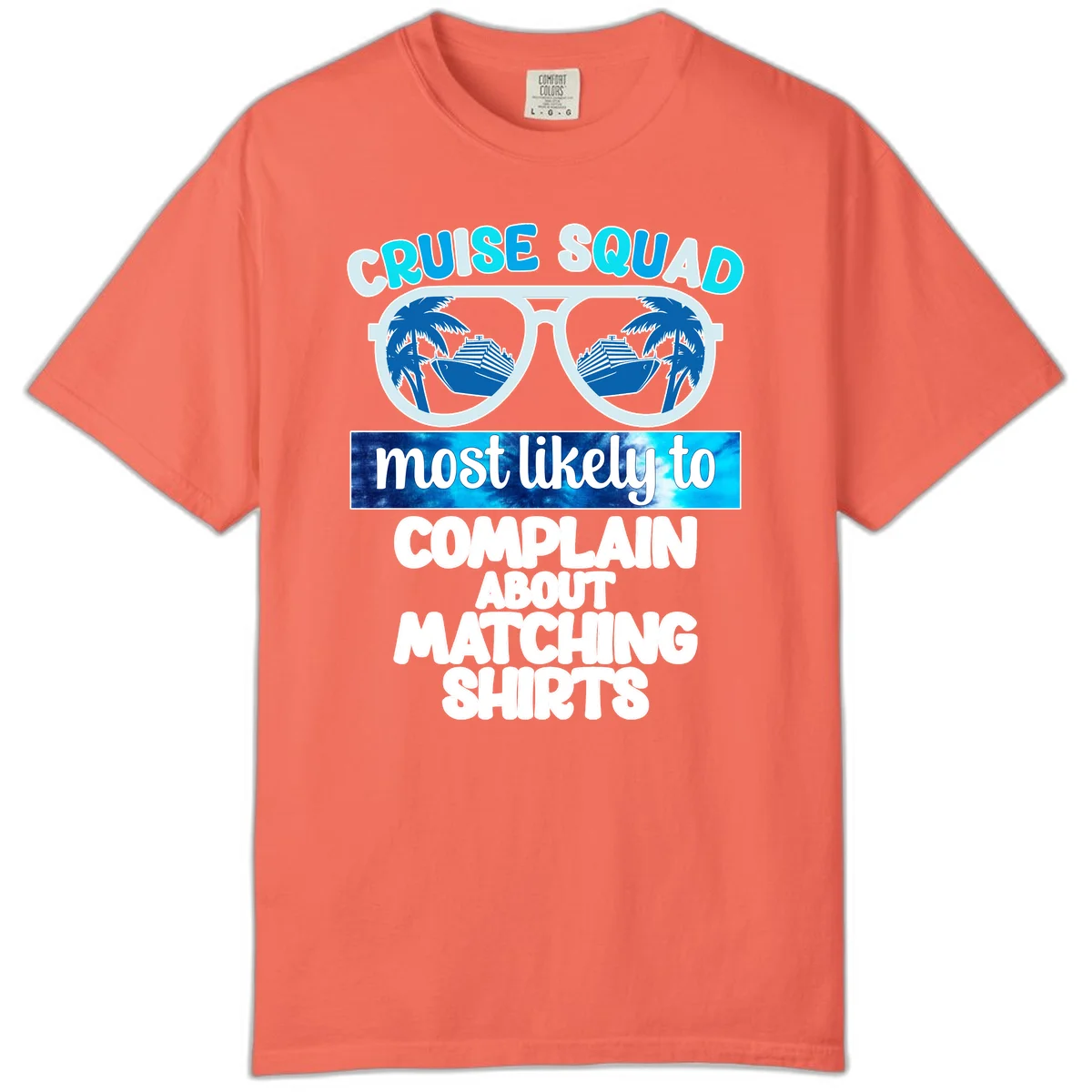 Cruise Squad Matching Shirts Comfort Color in Bright Salmon