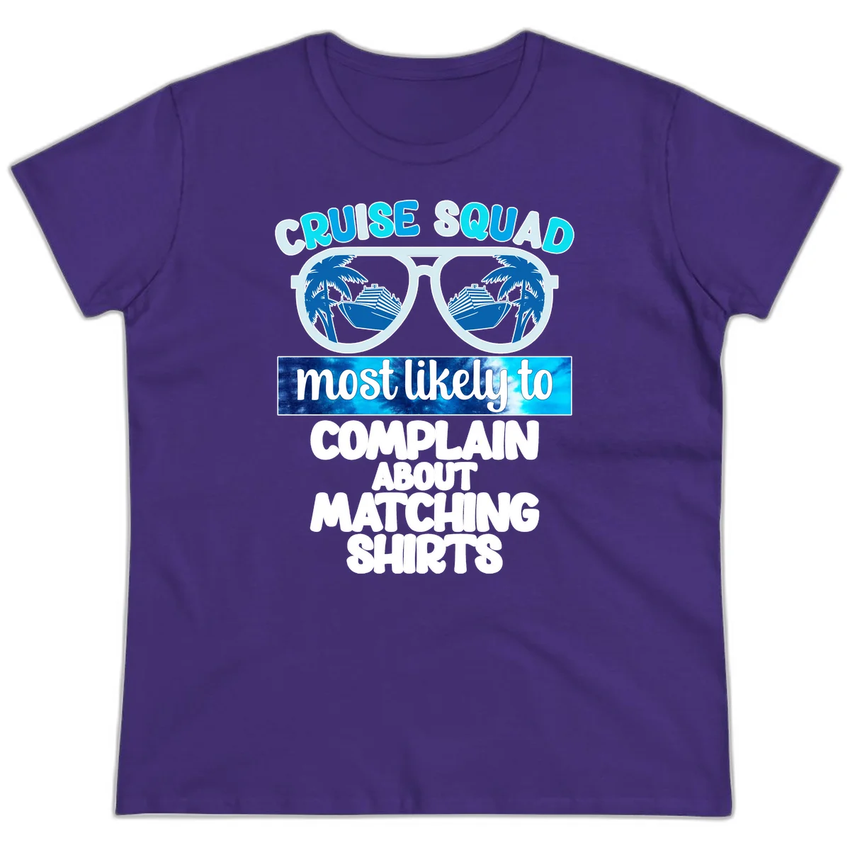 Cruise Squad Matching Shirts Ladies Tee in Purple