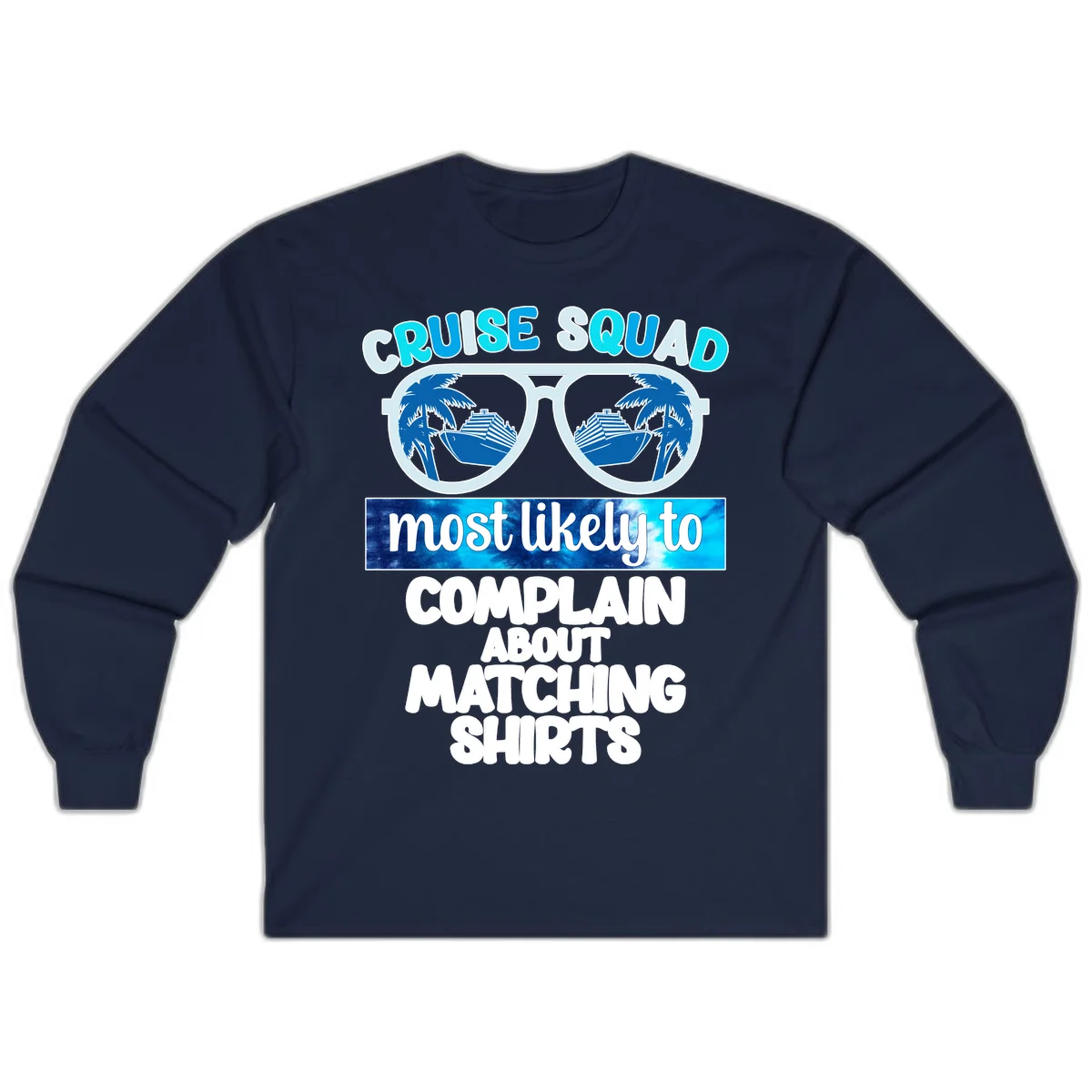 Cruise Squad Matching Shirts Long Sleeve in Navy
