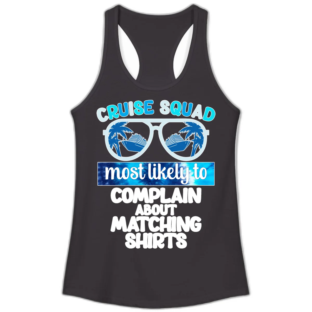 Cruise Squad Matching Shirts Ladies Tank in Black