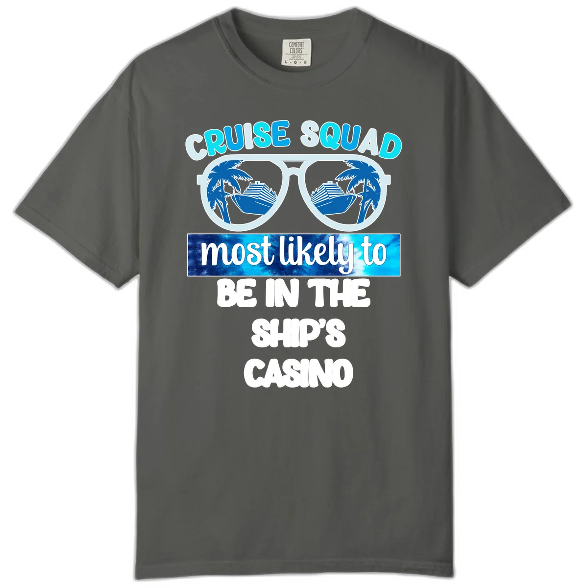 Cruise Squad Ship's Casino Comfort Color Tee in Pepper
