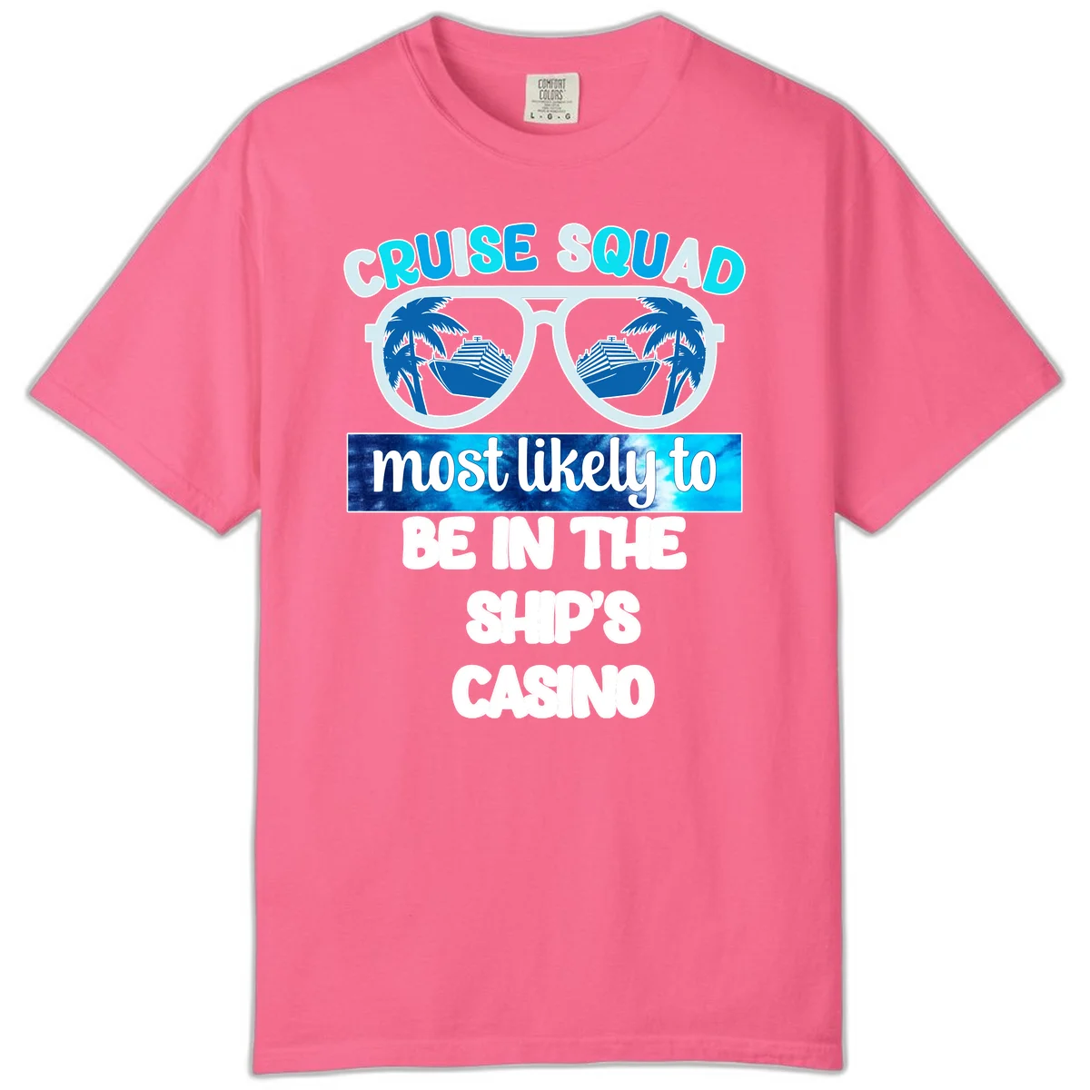 Cruise Squad Ship's Casino Comfort Color Tee in Crunchberry