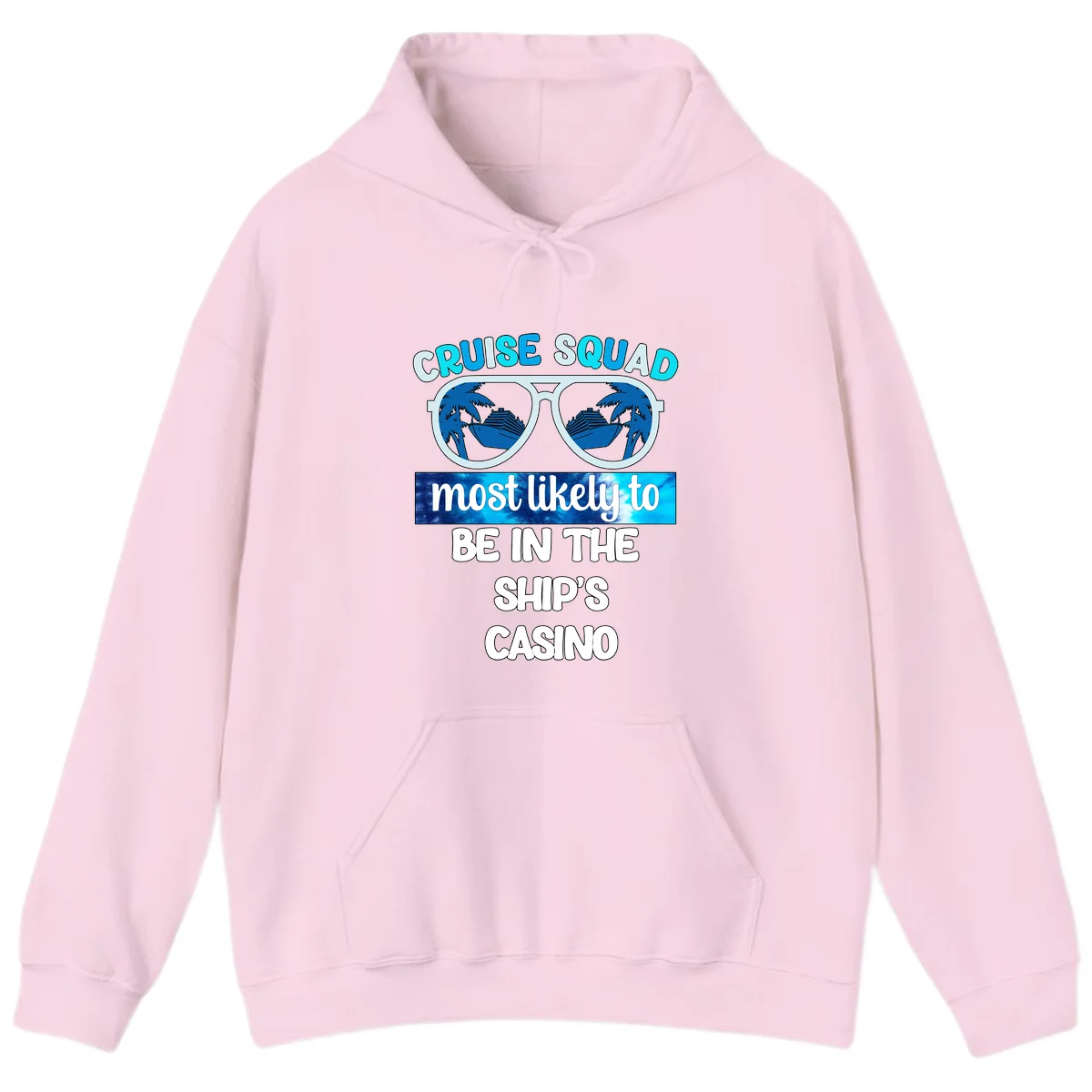 Cruise Squad Ship's Casino Hoodie in Light Pink