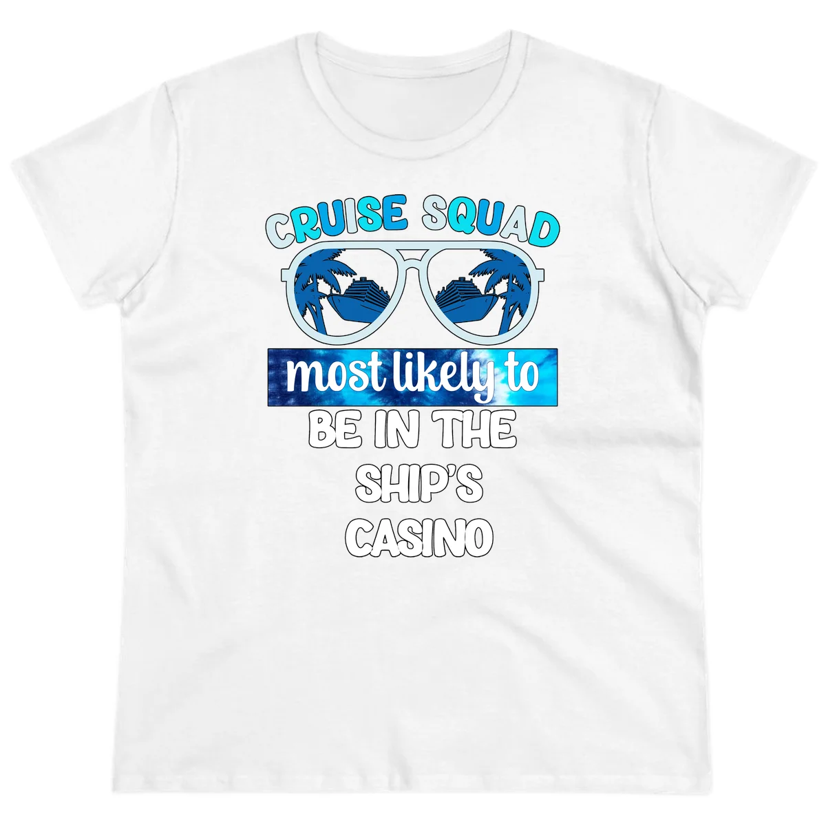 Cruise Squad Ship's Casino Ladies Tee in White