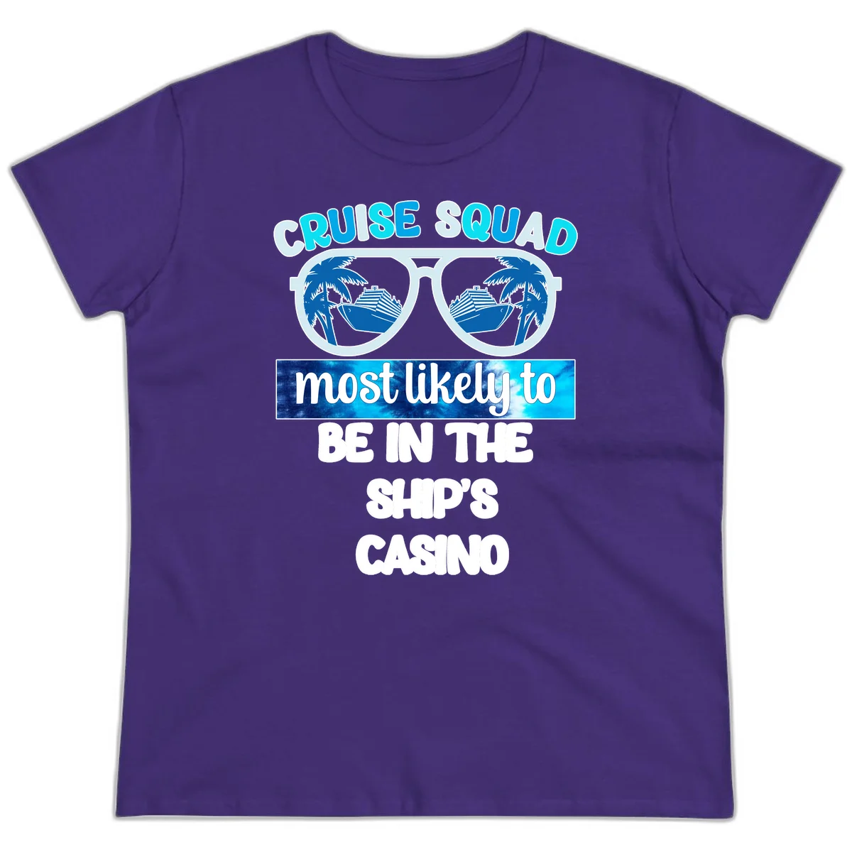 Cruise Squad Ship's Casino Ladies Tee in Purple