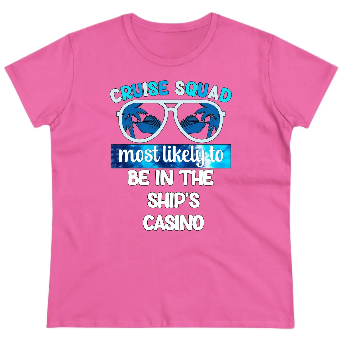 Cruise Squad Ship's Casino Ladies Tee in Azalea