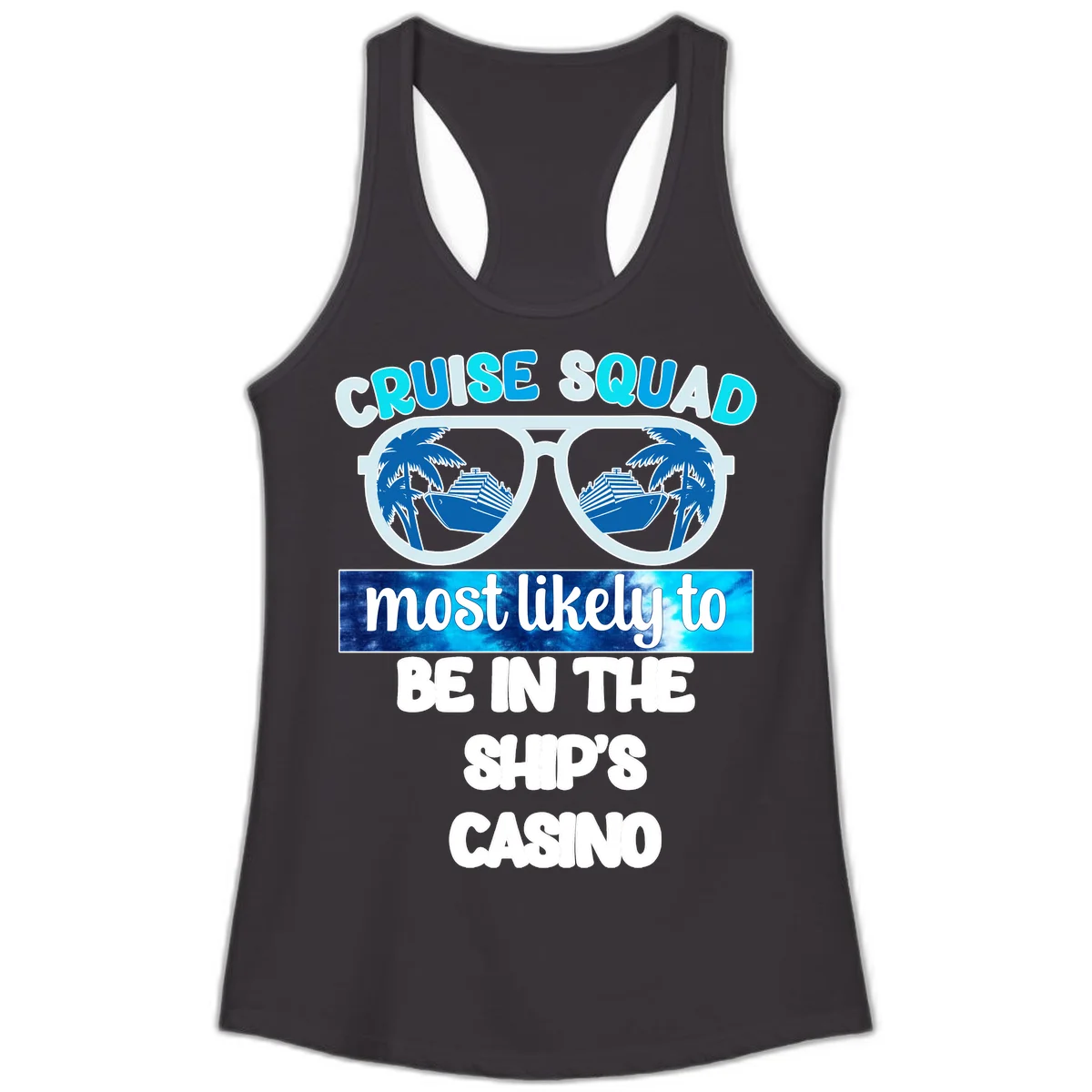 Cruise Squad Ship's Casino Ladies Tank in Black