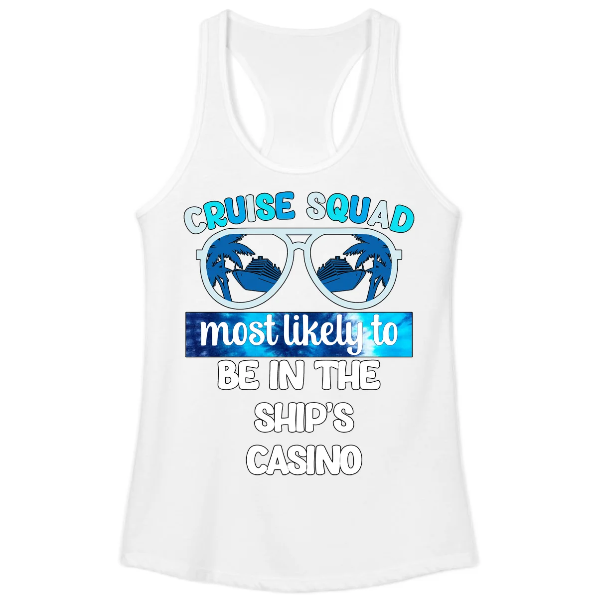 Cruise Squad Ship's Casino Ladies Tank in White
