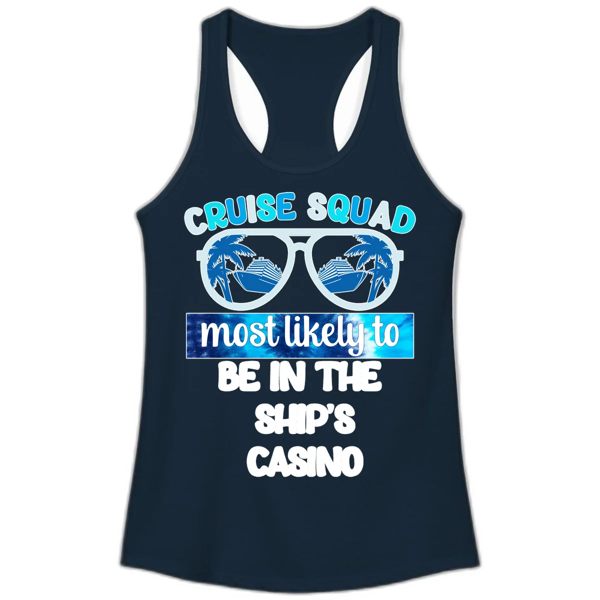Cruise Squad Ship's Casino Ladies Tank in Solid Midnight Navy