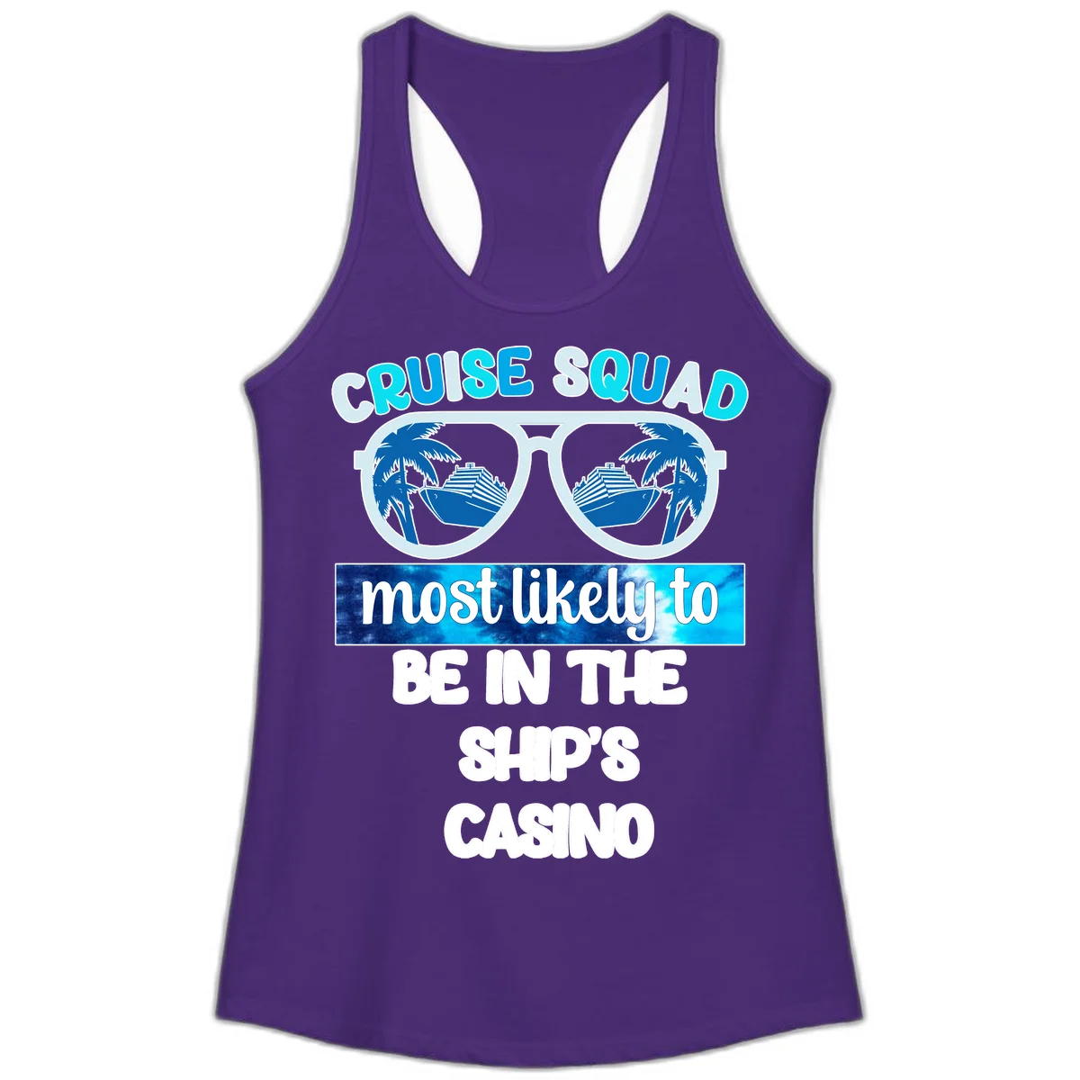 Cruise Squad Ship's Casino Ladies Tank in Solid Purple Rush