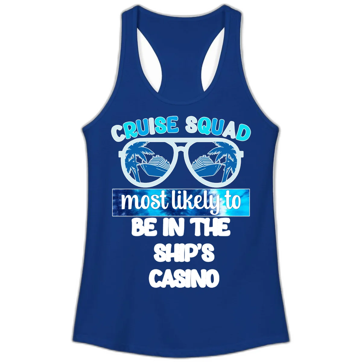Cruise Squad Ship's Casino Ladies Tank in Solid Royal