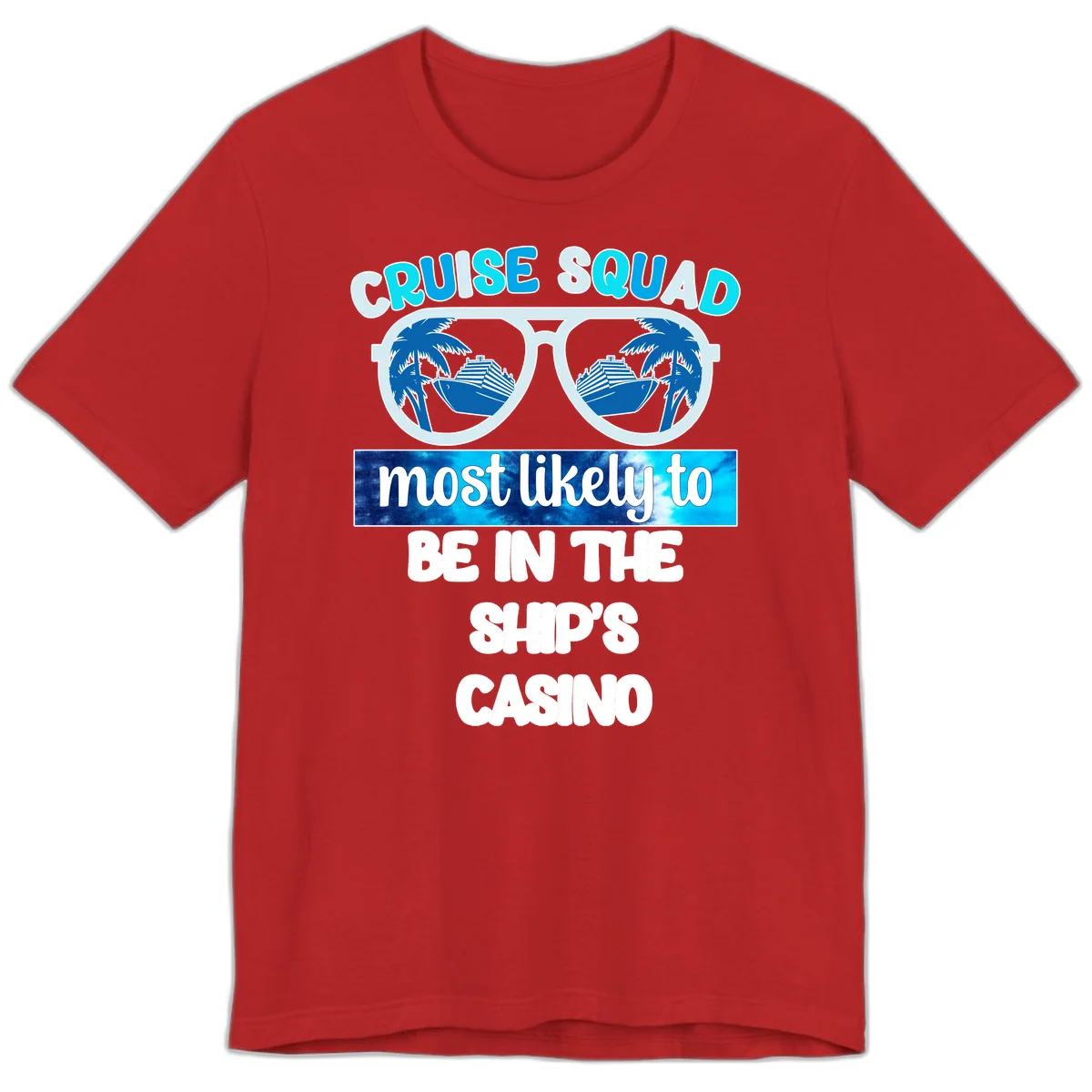 Cruise Squad Ship's Casino Premium T-Shirt in Red