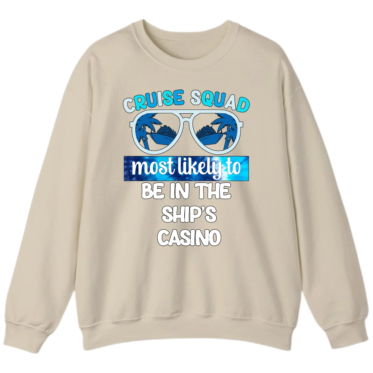 Cruise Squad Ship's Casino Sweatshirt in Sand
