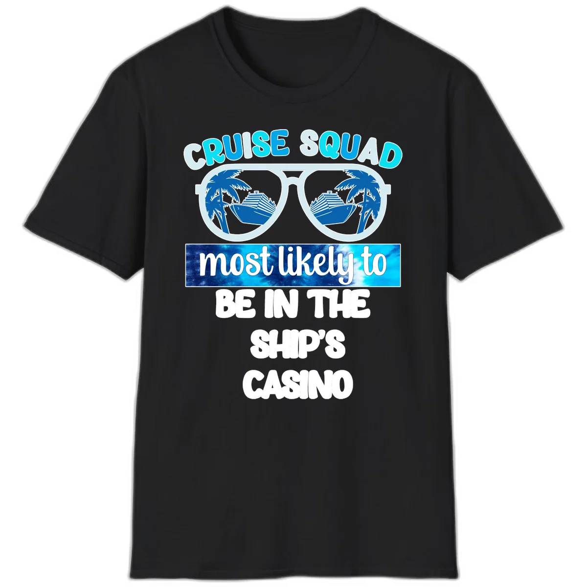 Cruise Squad Ship's Casino T-Shirt in Black