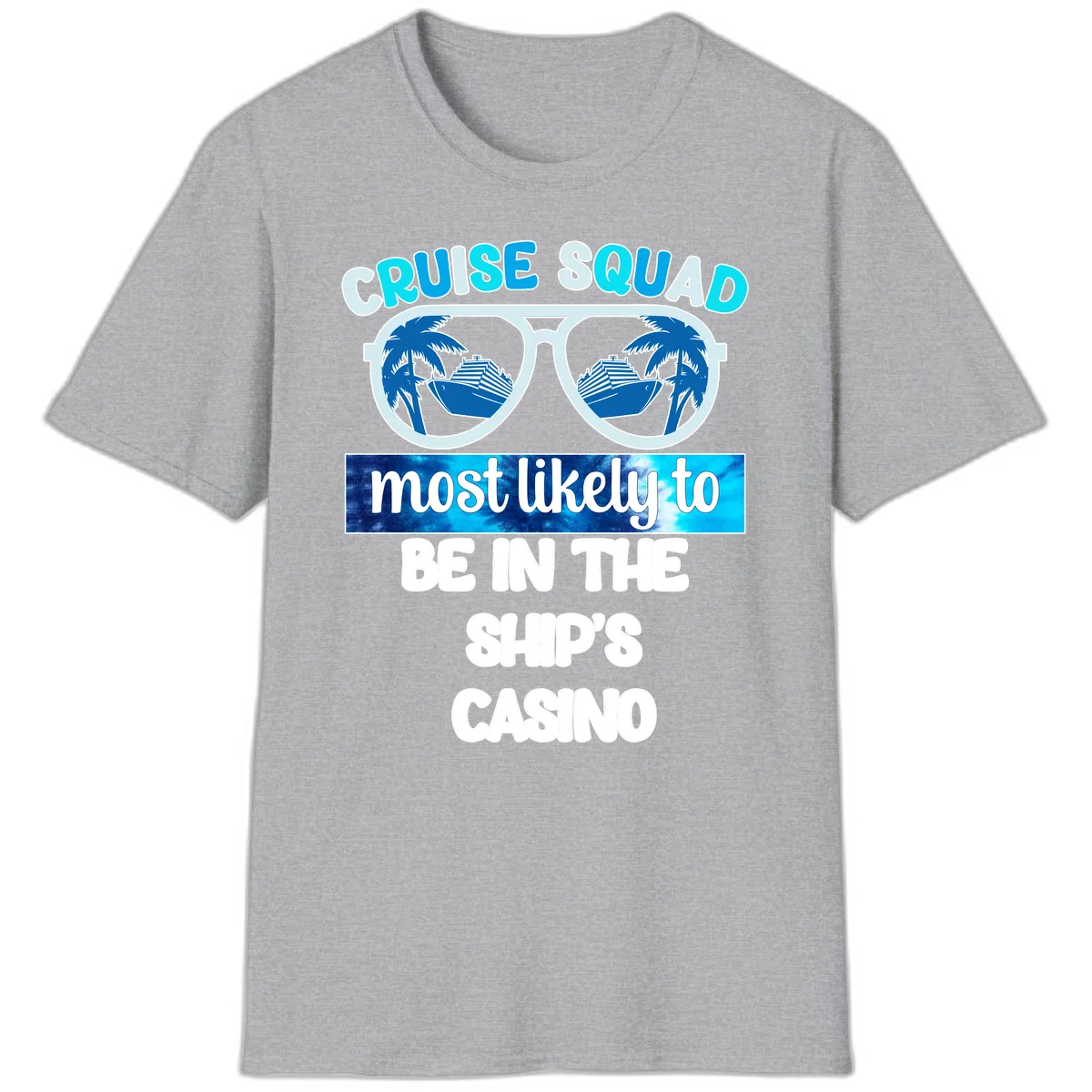 Cruise Squad Ship's Casino T-Shirt in Sport Grey