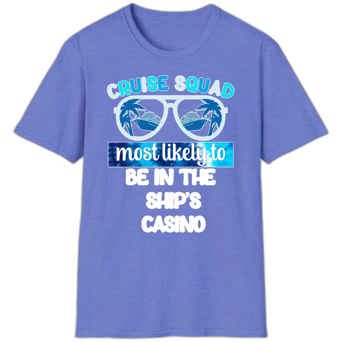 Cruise Squad Ship's Casino T-Shirt in Heather Royal