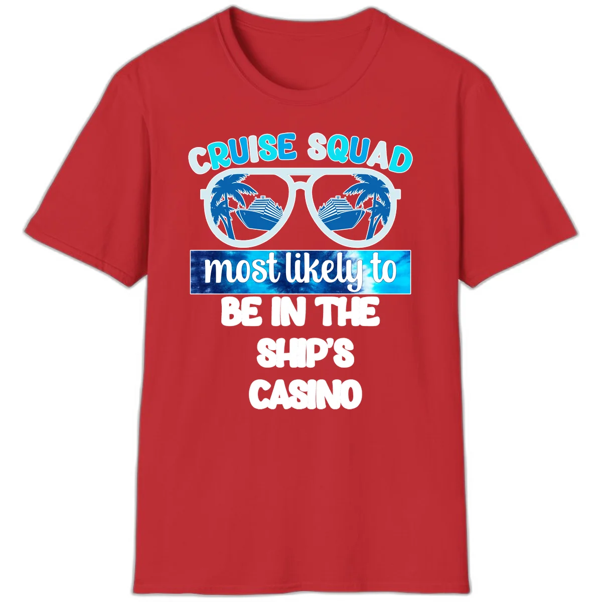 Cruise Squad Ship's Casino T-Shirt in Red