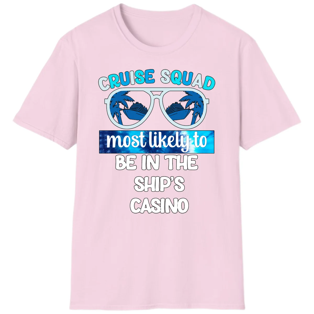 Cruise Squad Ship's Casino T-Shirt in Light Pink