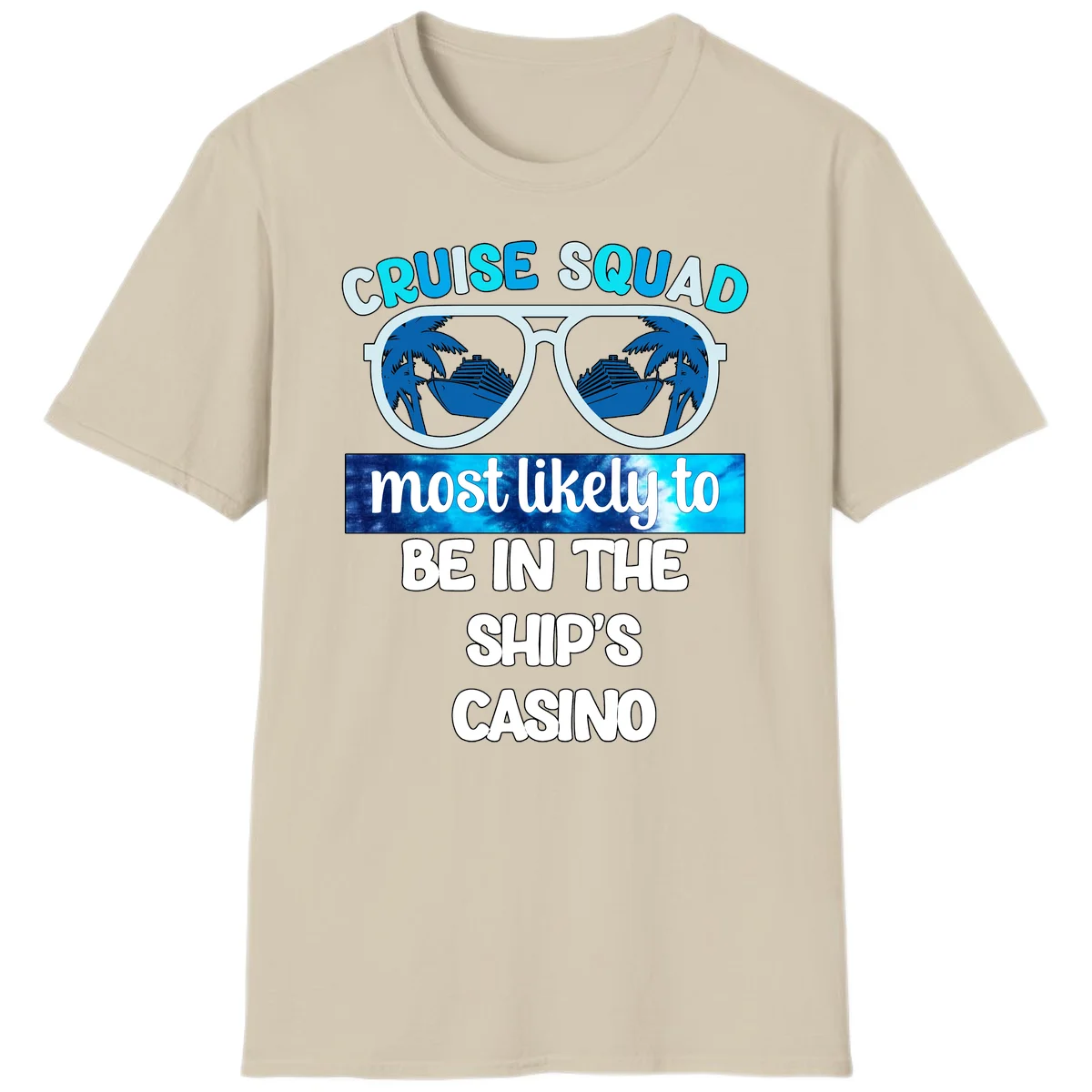 Cruise Squad Ship's Casino T-Shirt in Sand