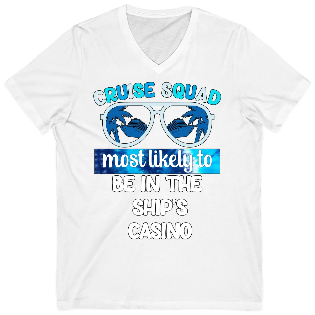 Cruise Squad Ship's Casino V-Neck in White